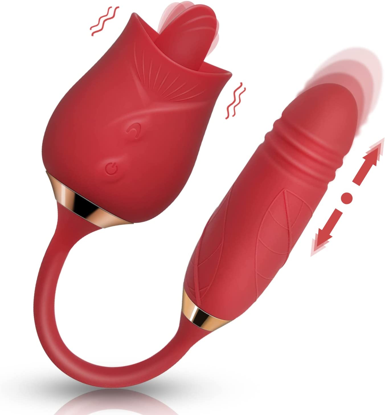 The Licking Rose - 3 in 1 Licking & Thrusting Vibrator